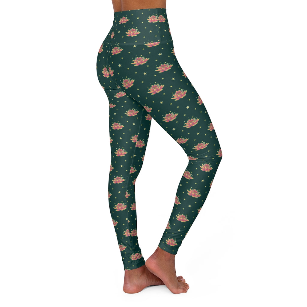 Magical Lotus Green Yoga Leggings