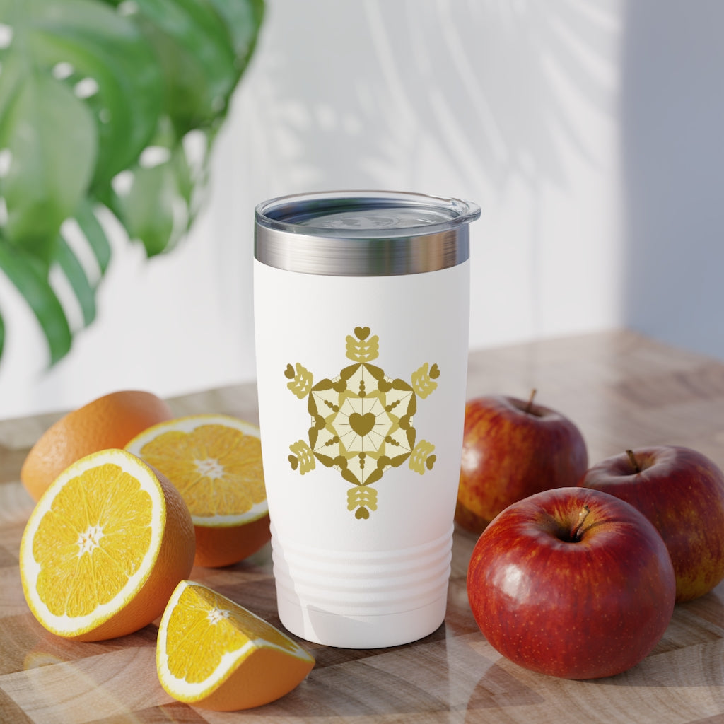 Love Water Crystal White Ringneck Tumbler, 20oz
