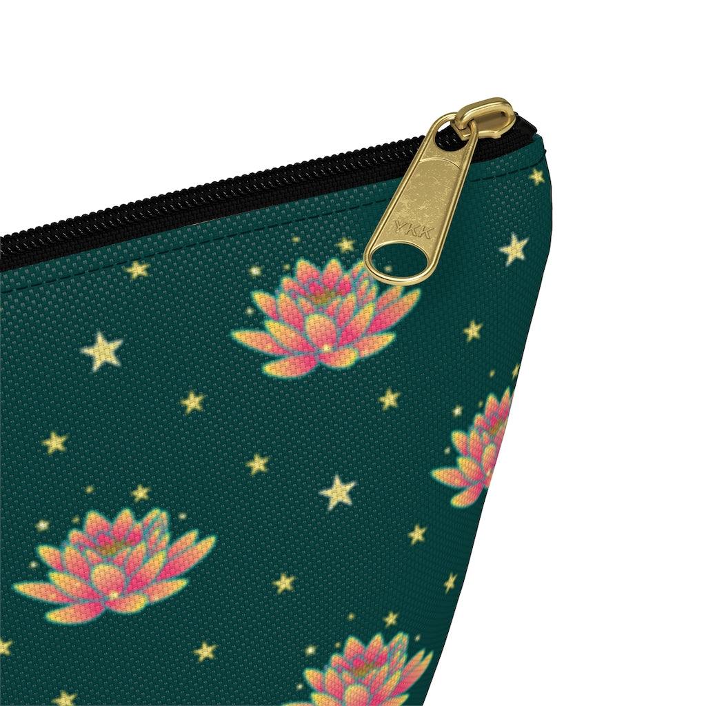 Magical Lotus Green Accessory Pouch w T-bottom