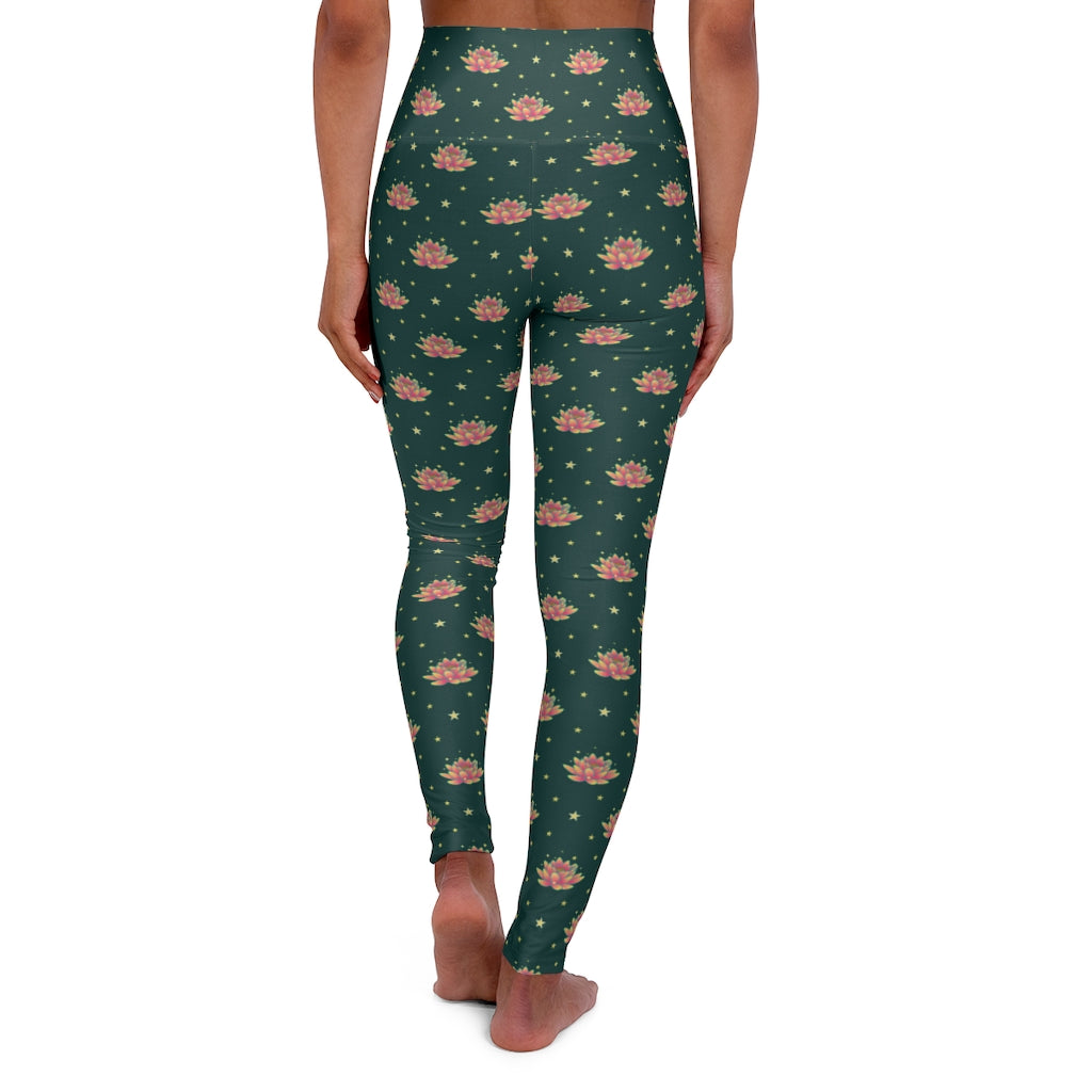 Magical Lotus Green Yoga Leggings