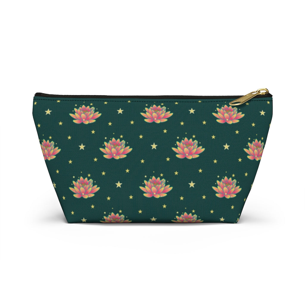 Magical Lotus Green Accessory Pouch w T-bottom