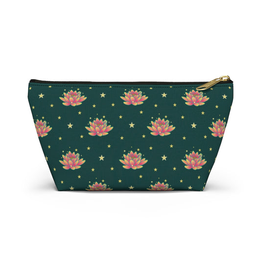 Magical Lotus Green Accessory Pouch w T-bottom