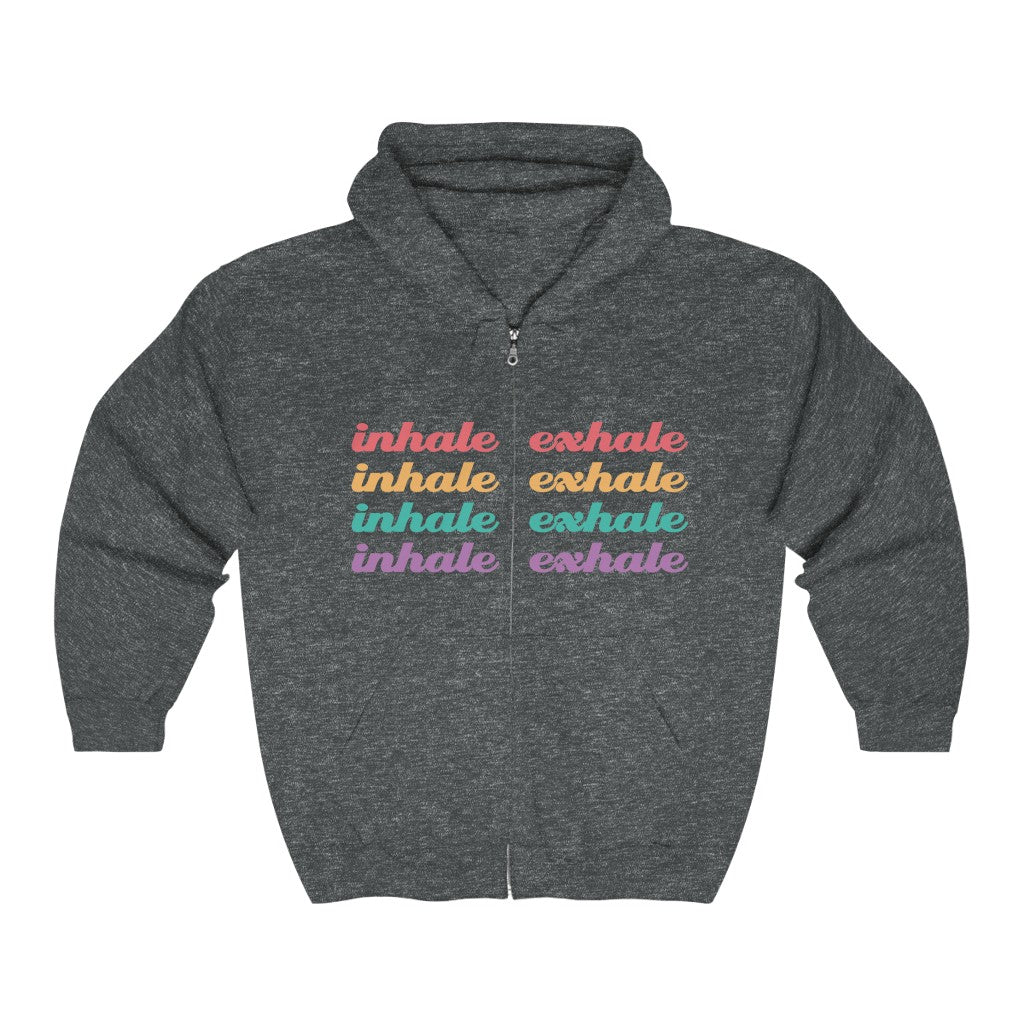 Inhale Exhale Full Zip Hooded Sweatshirt