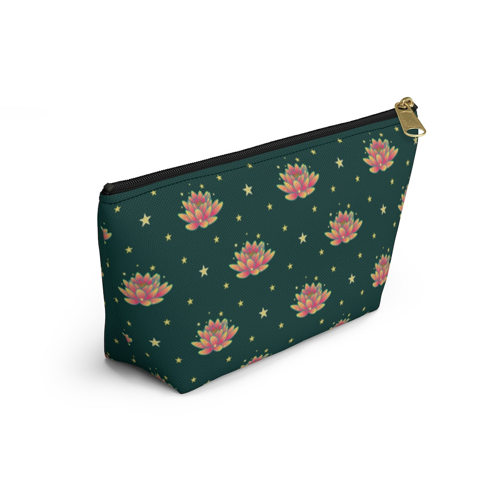 Magical Lotus Green Accessory Pouch w T-bottom