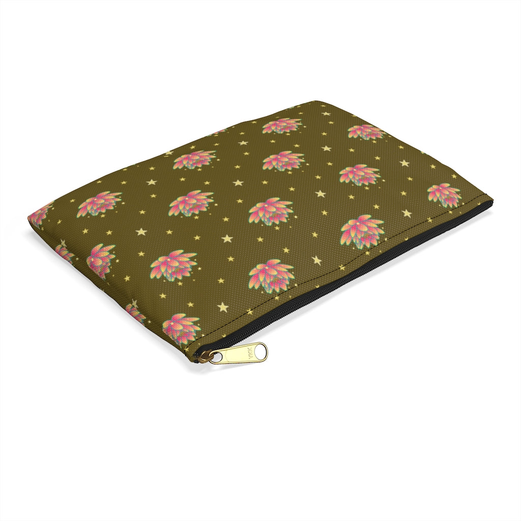 Magical Lotus Dark Golden Accessory Pouch