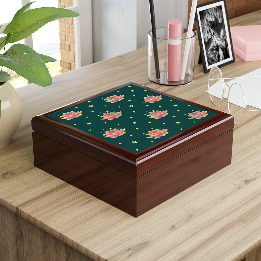 Magical Lotus Green Jewelry Box