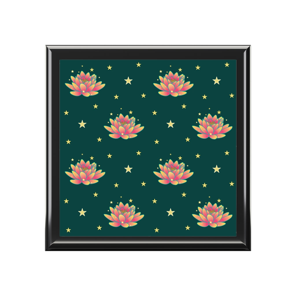 Magical Lotus Green Jewelry Box