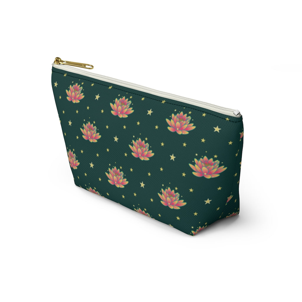 Magical Lotus Green Accessory Pouch w T-bottom