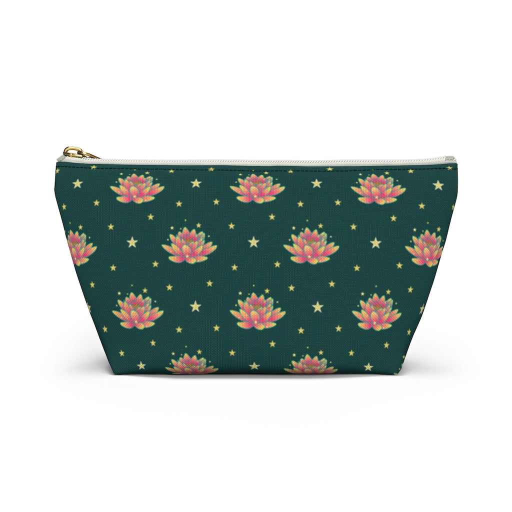 Magical Lotus Green Accessory Pouch w T-bottom