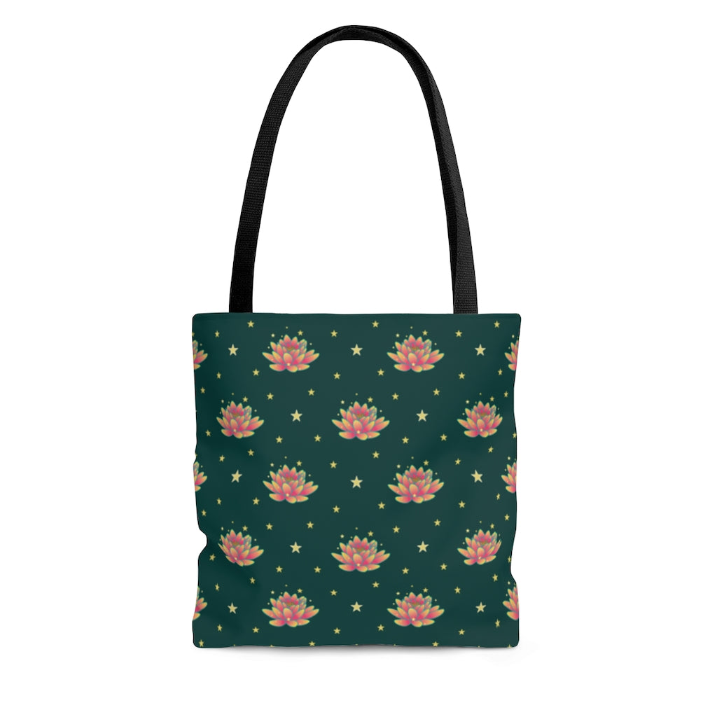 Magical Lotus Green Tote Bag