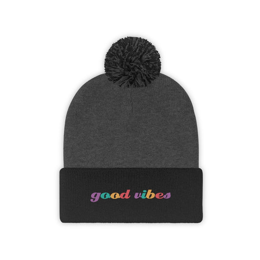 Good Vibes Pom Pom Beanie