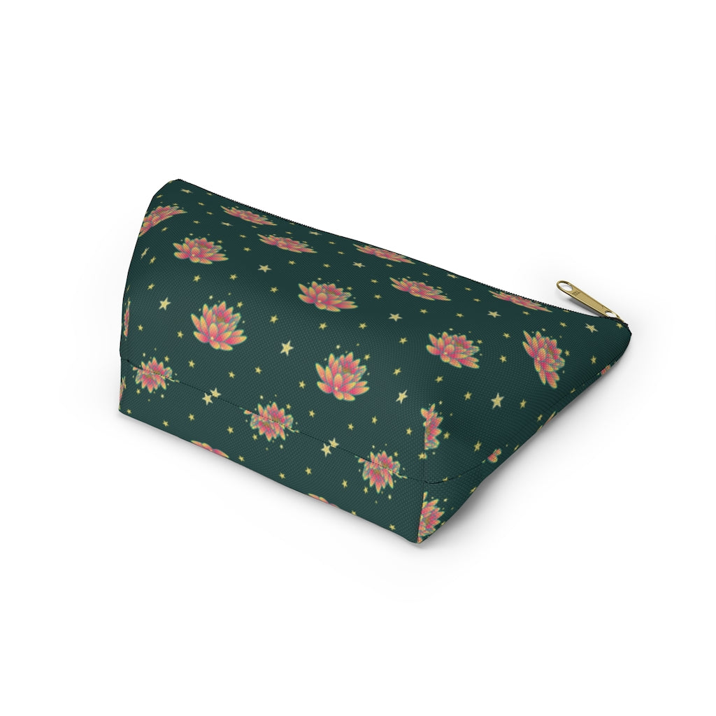 Magical Lotus Green Accessory Pouch w T-bottom