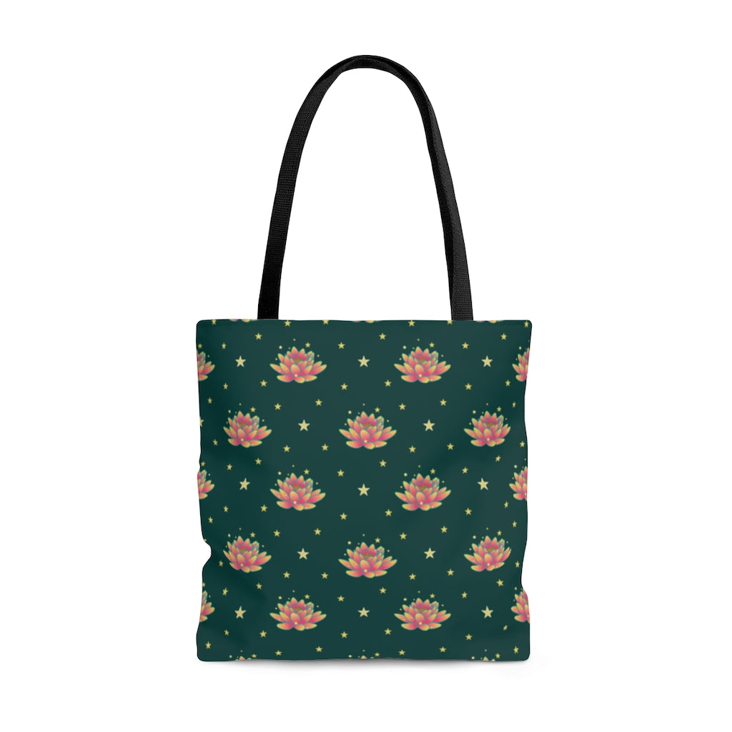 Magical Lotus Green Tote Bag