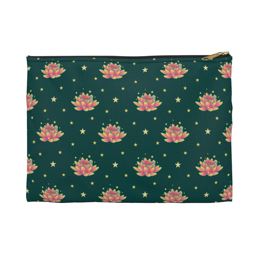 Magical Lotus Green Accessory Pouch