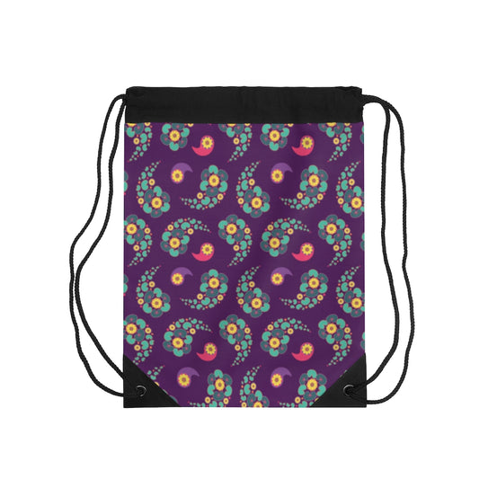Happy Lotus Drawstring Bag