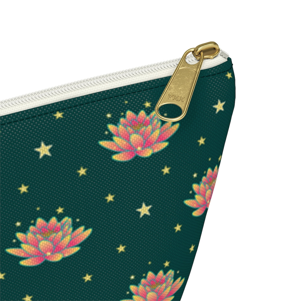 Magical Lotus Green Accessory Pouch w T-bottom