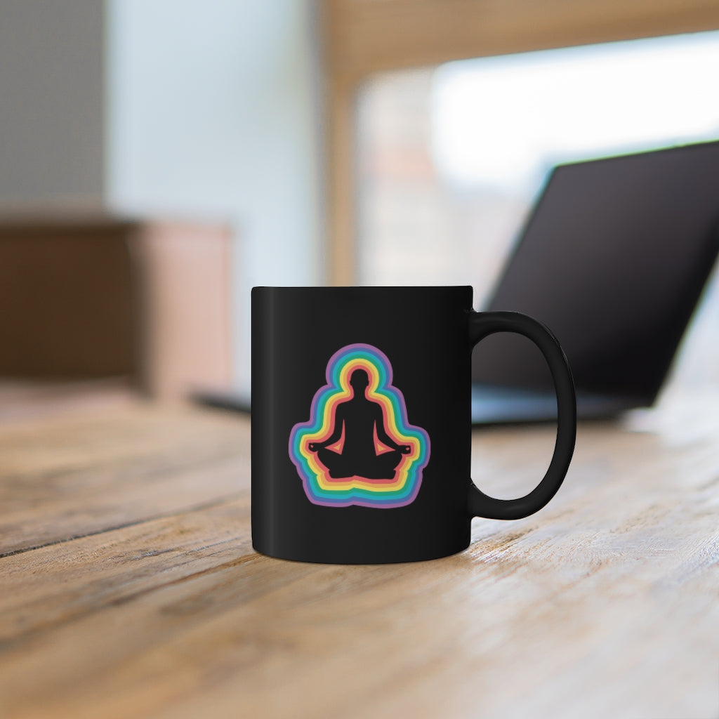 Meditation Vibes Black Mug 11oz