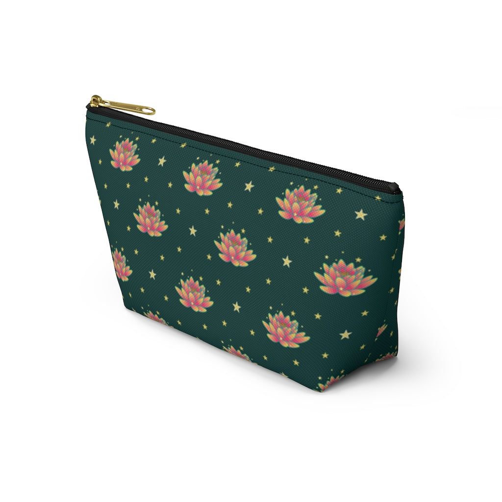 Magical Lotus Green Accessory Pouch w T-bottom