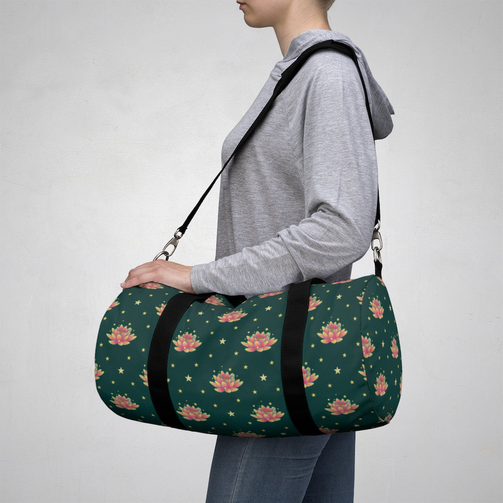 Magical Lotus Green Duffel Bag