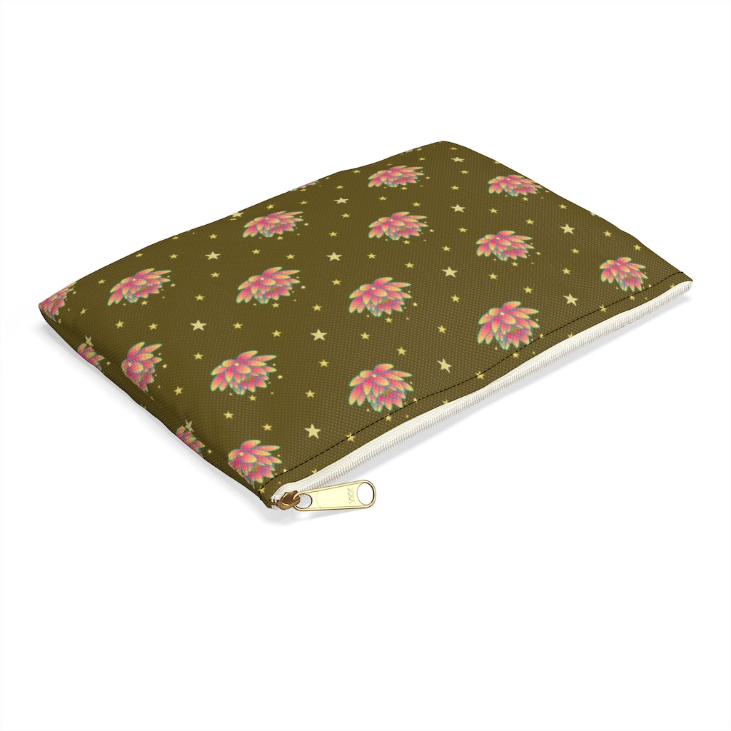 Magical Lotus Dark Golden Accessory Pouch