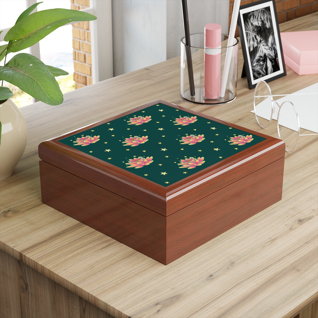 Magical Lotus Green Jewelry Box