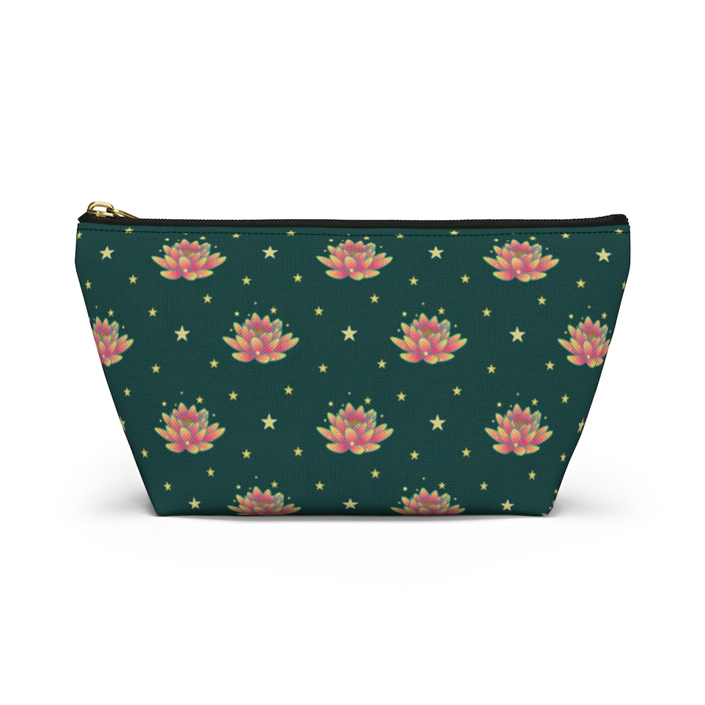 Magical Lotus Green Accessory Pouch w T-bottom