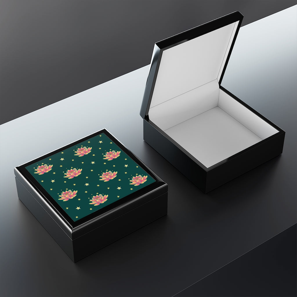 Magical Lotus Green Jewelry Box