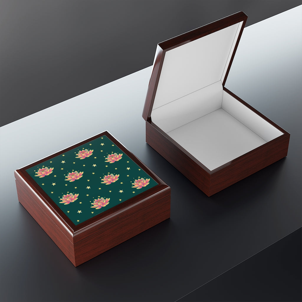 Magical Lotus Green Jewelry Box