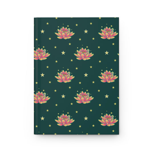 Magical Lotus Green Hardcover Journal Matte
