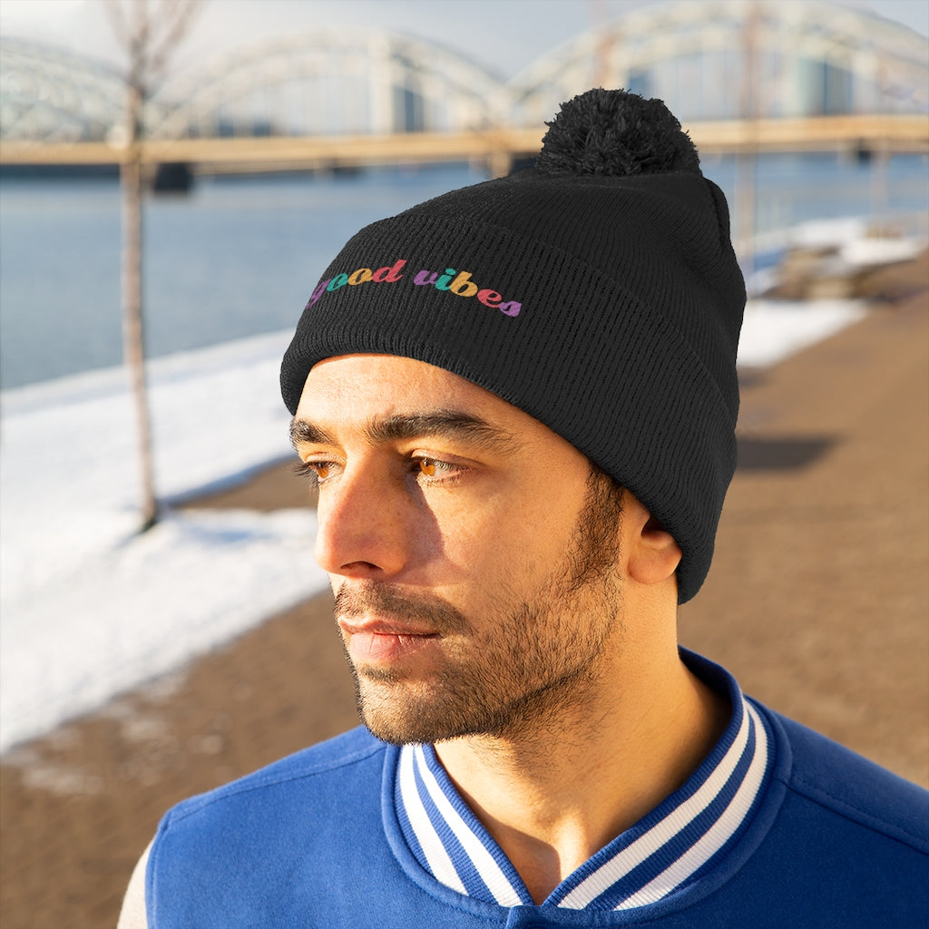 Good Vibes Pom Pom Beanie