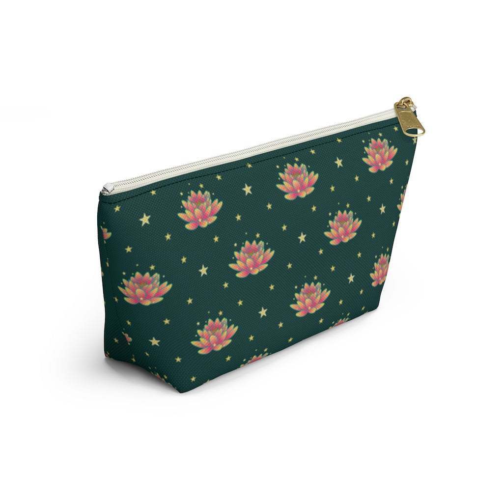 Magical Lotus Green Accessory Pouch w T-bottom