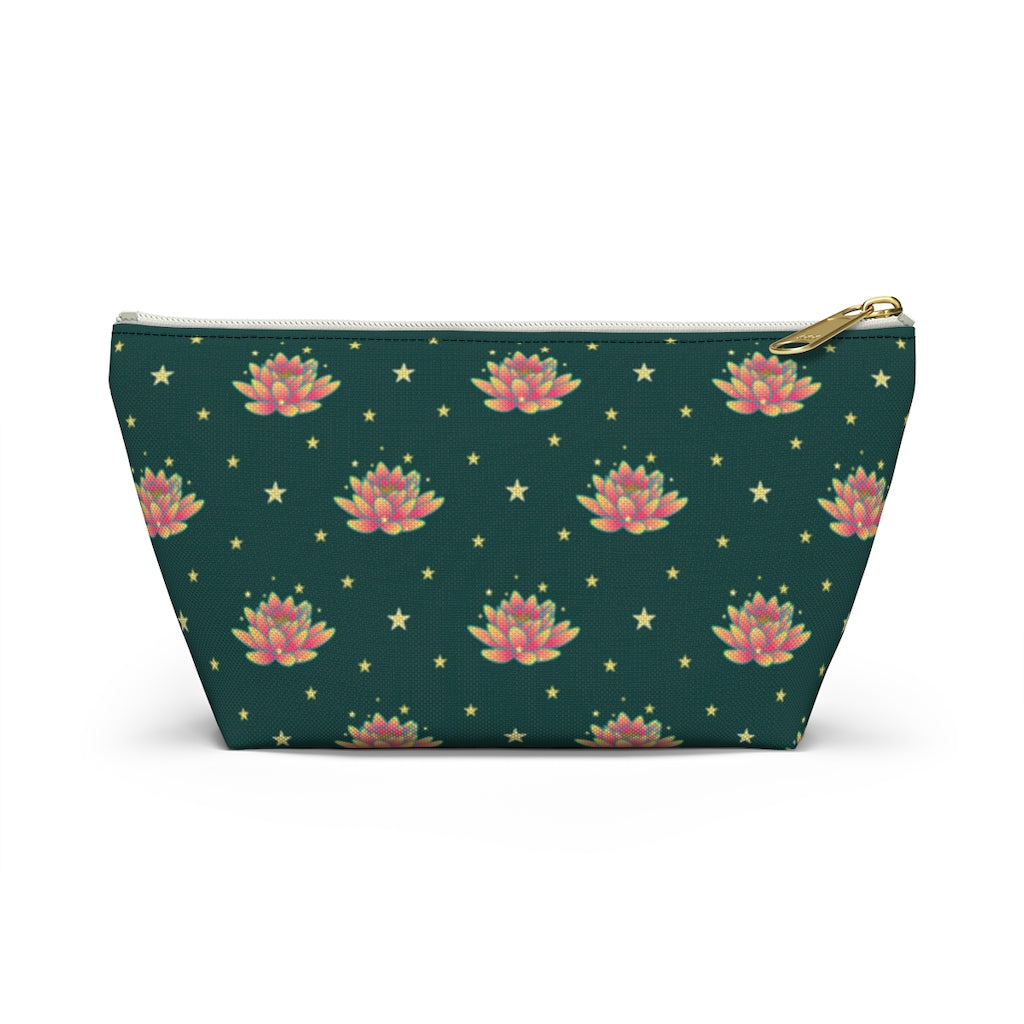 Magical Lotus Green Accessory Pouch w T-bottom